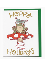 Hoppy Holidays Toad & Mushroom Greeting Card