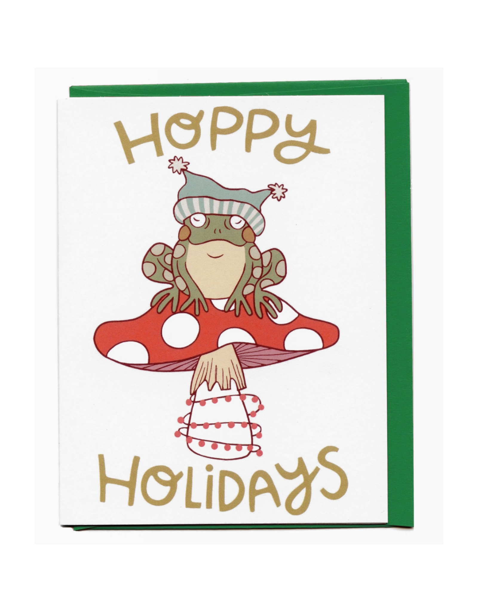 Hoppy Holidays Toad & Mushroom Greeting Card
