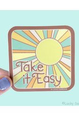Take It Easy Retro Sun Sticker *