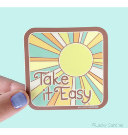 Take It Easy Retro Sun Sticker *