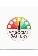 Social Battery Interactive Circle Enamel Pin - Seconds Sale