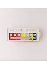 Social Battery Interactive Rectangle Enamel Pin - Seconds Sale