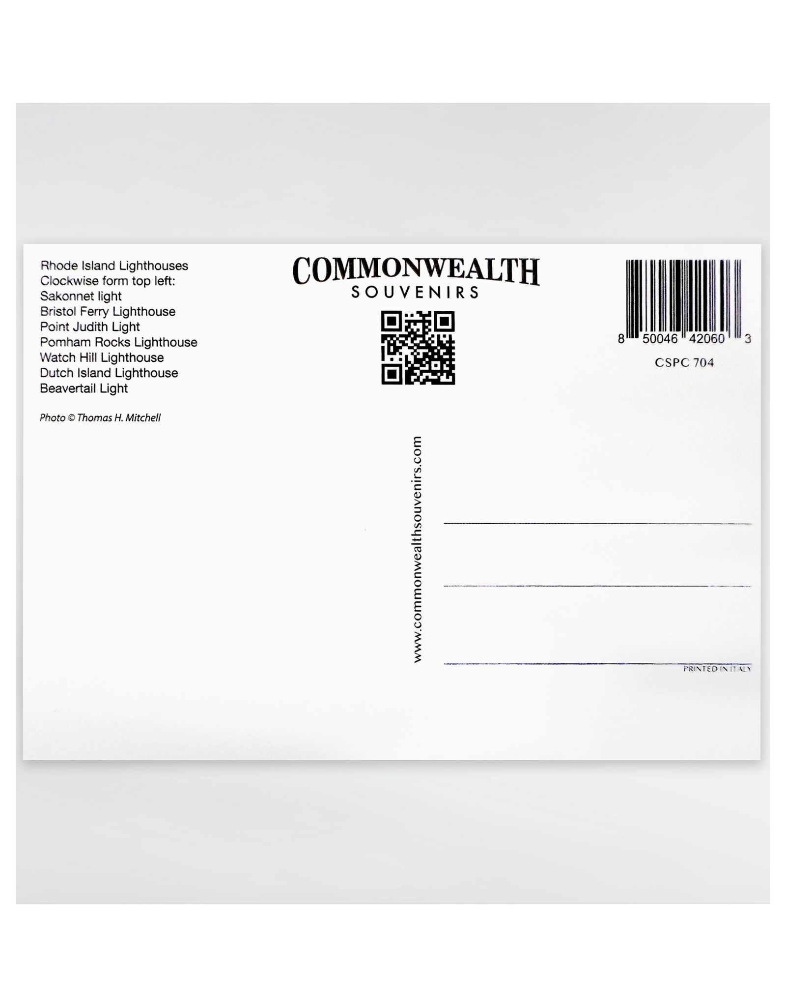 Lighthouses of Rhode Island Postcard