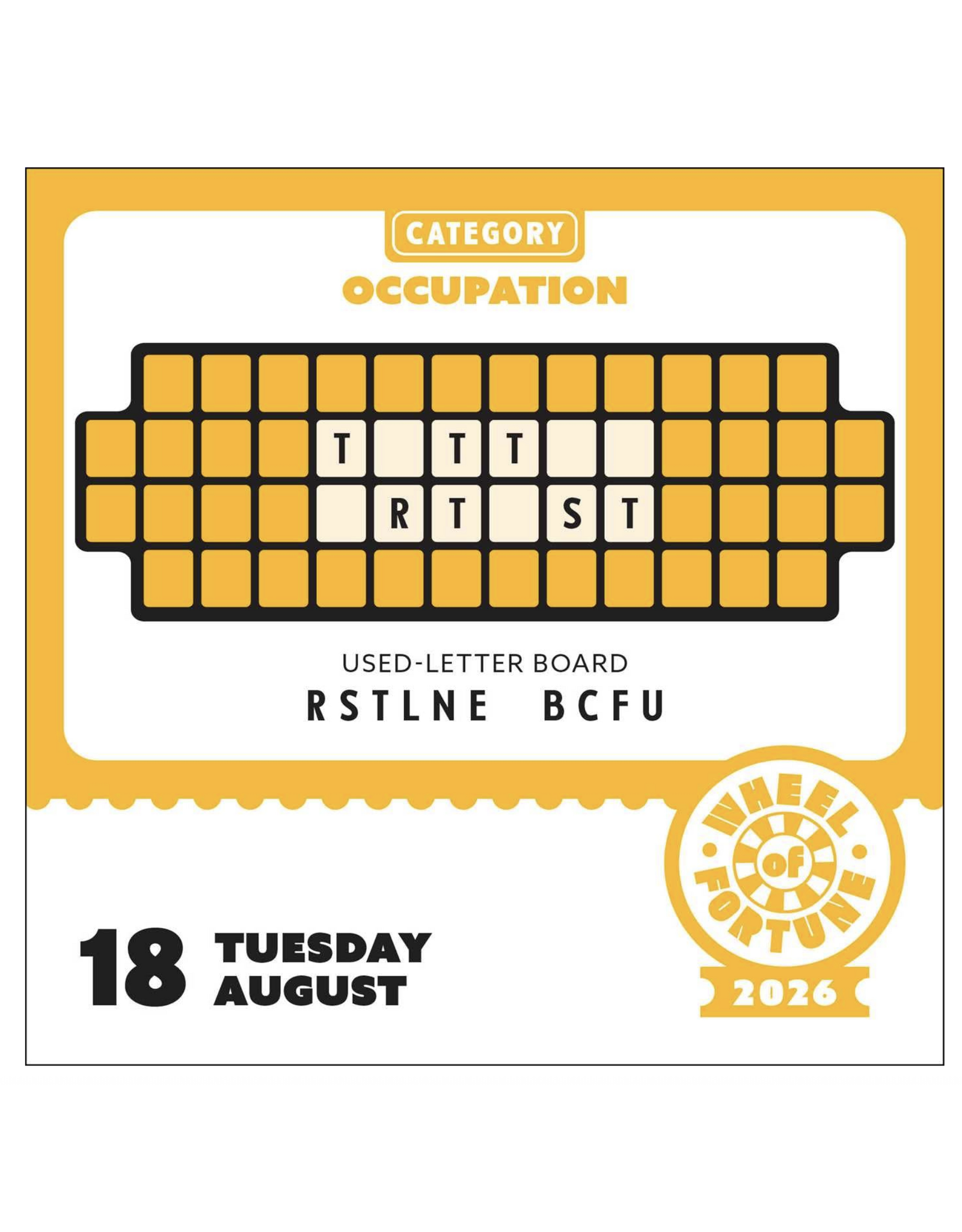 Wheel of Fortune Day-To-Day Calendar 2026