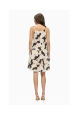 Yak & Yeti Ruffled Crane Print Dress