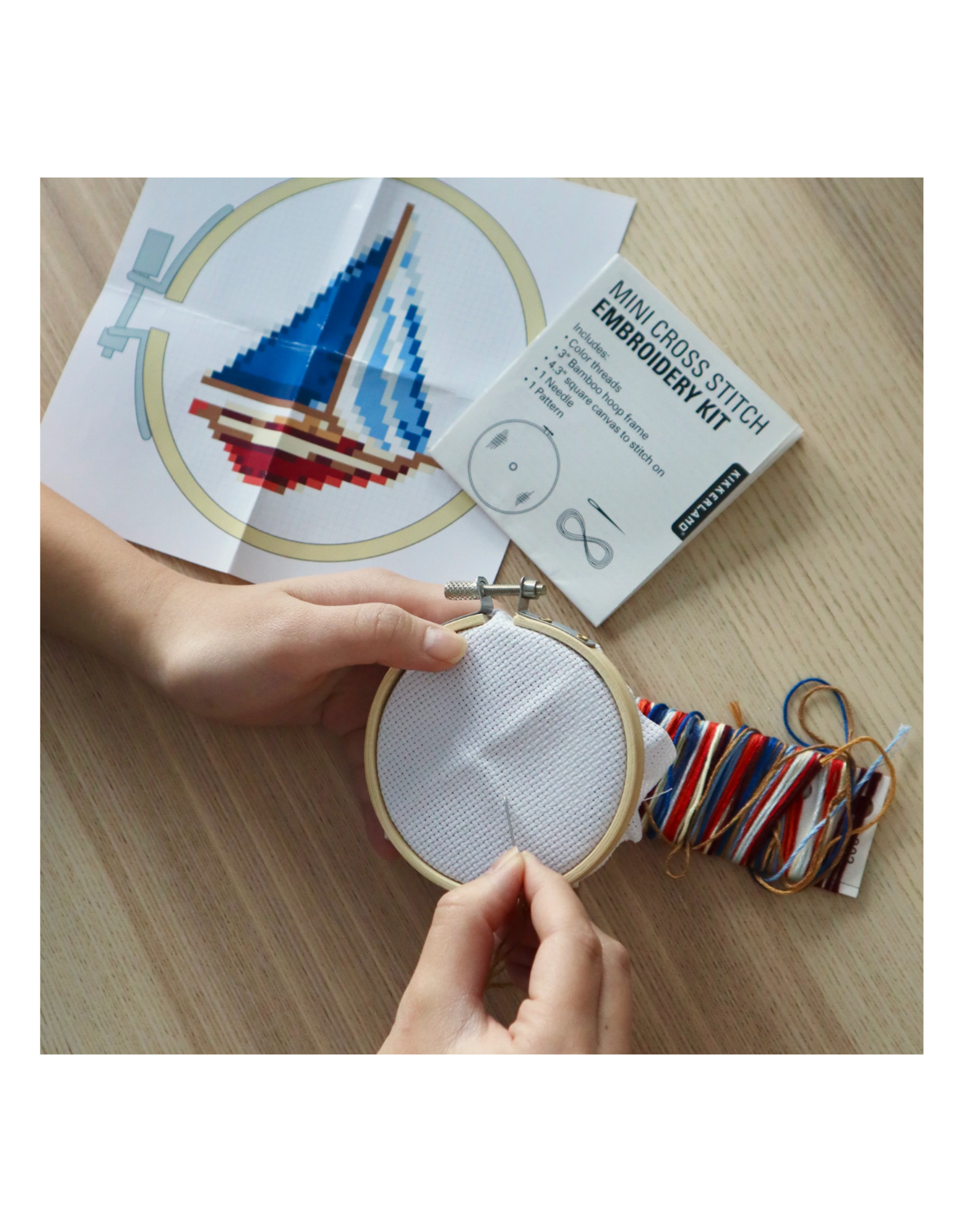 Sailboat Mini Cross Stitch Embroidery Kit