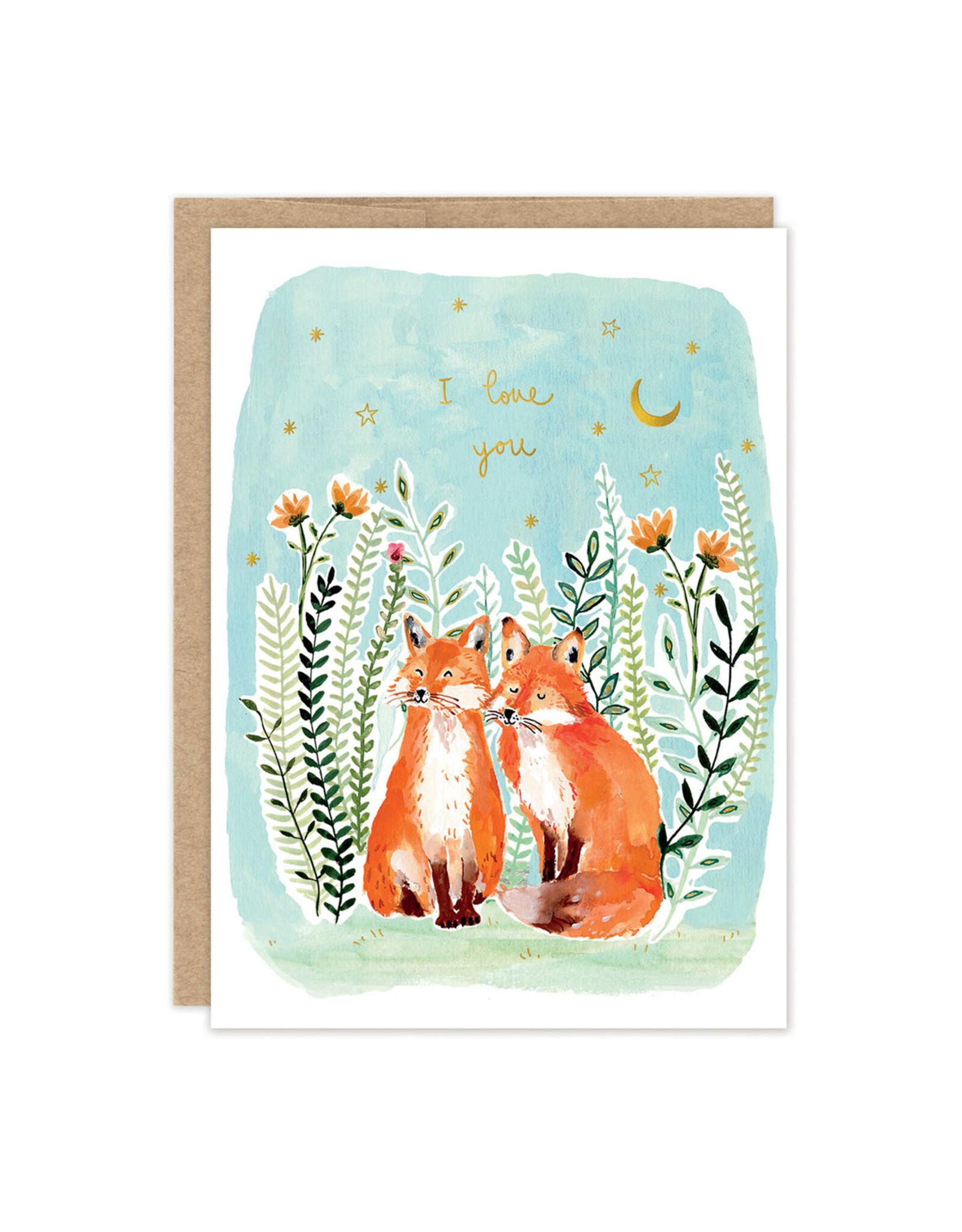 I Love You Foxes Anniversary Greeting Card