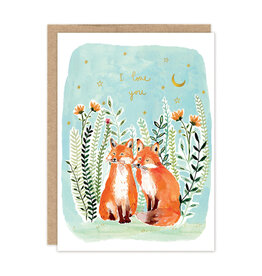 I Love You Foxes Anniversary Greeting Card