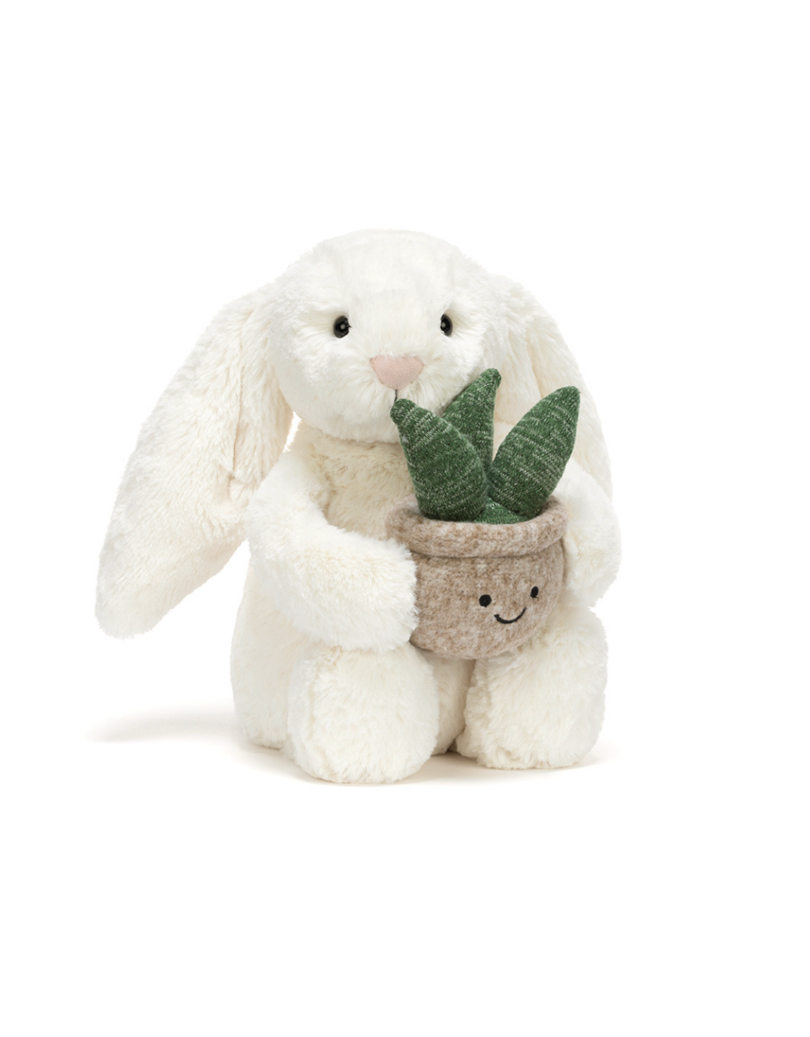 Cream Bunny with Plant