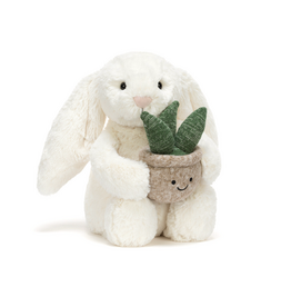 Cream Bunny with Plant