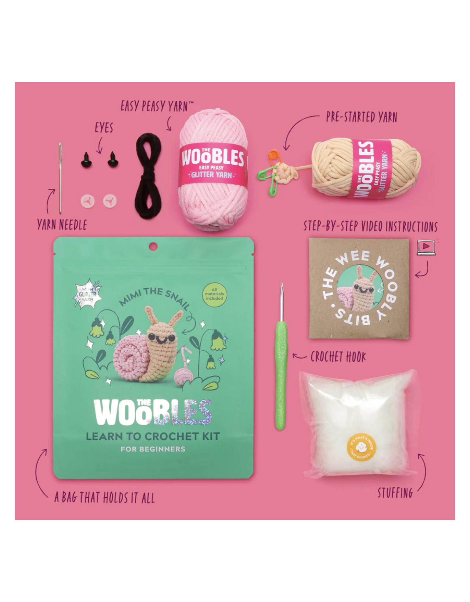 The Woobles Mimi the Snail Crochet Kit