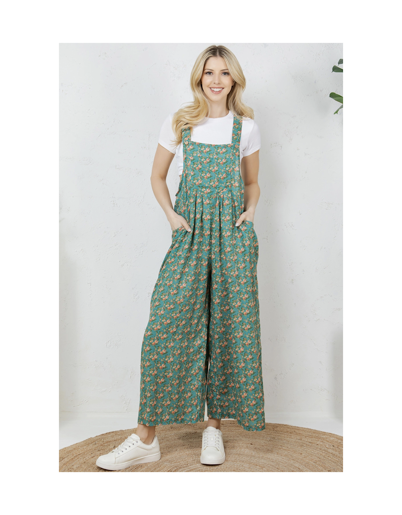 Peachy Florals Overalls