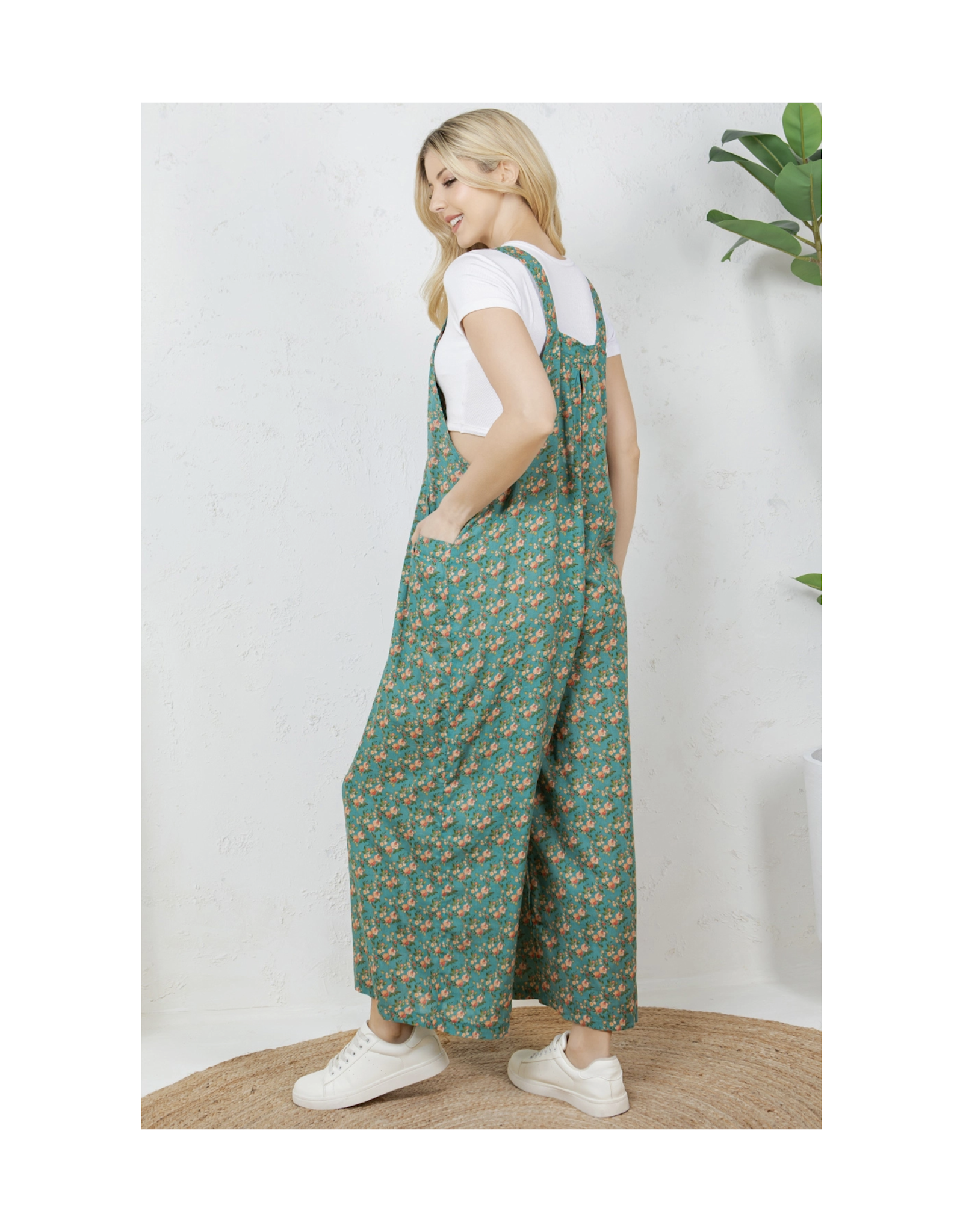 Peachy Florals Overalls