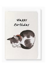 Happy Birthday Japanese Cat Greeting Card