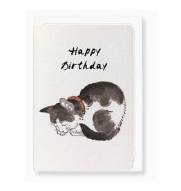 Happy Birthday Japanese Cat Greeting Card