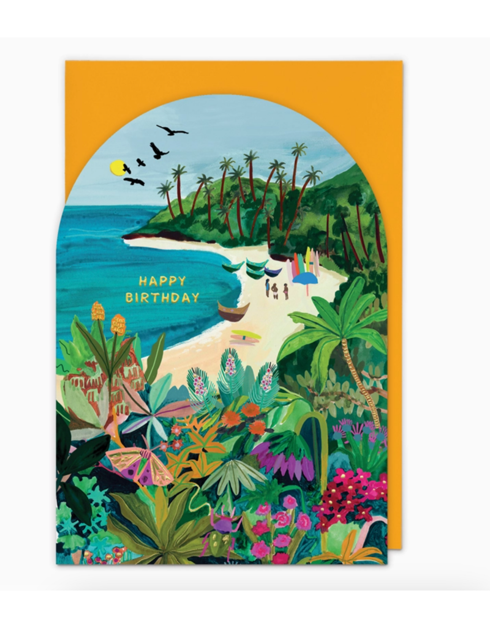 Beach Butterfly Birthday Greeting Card