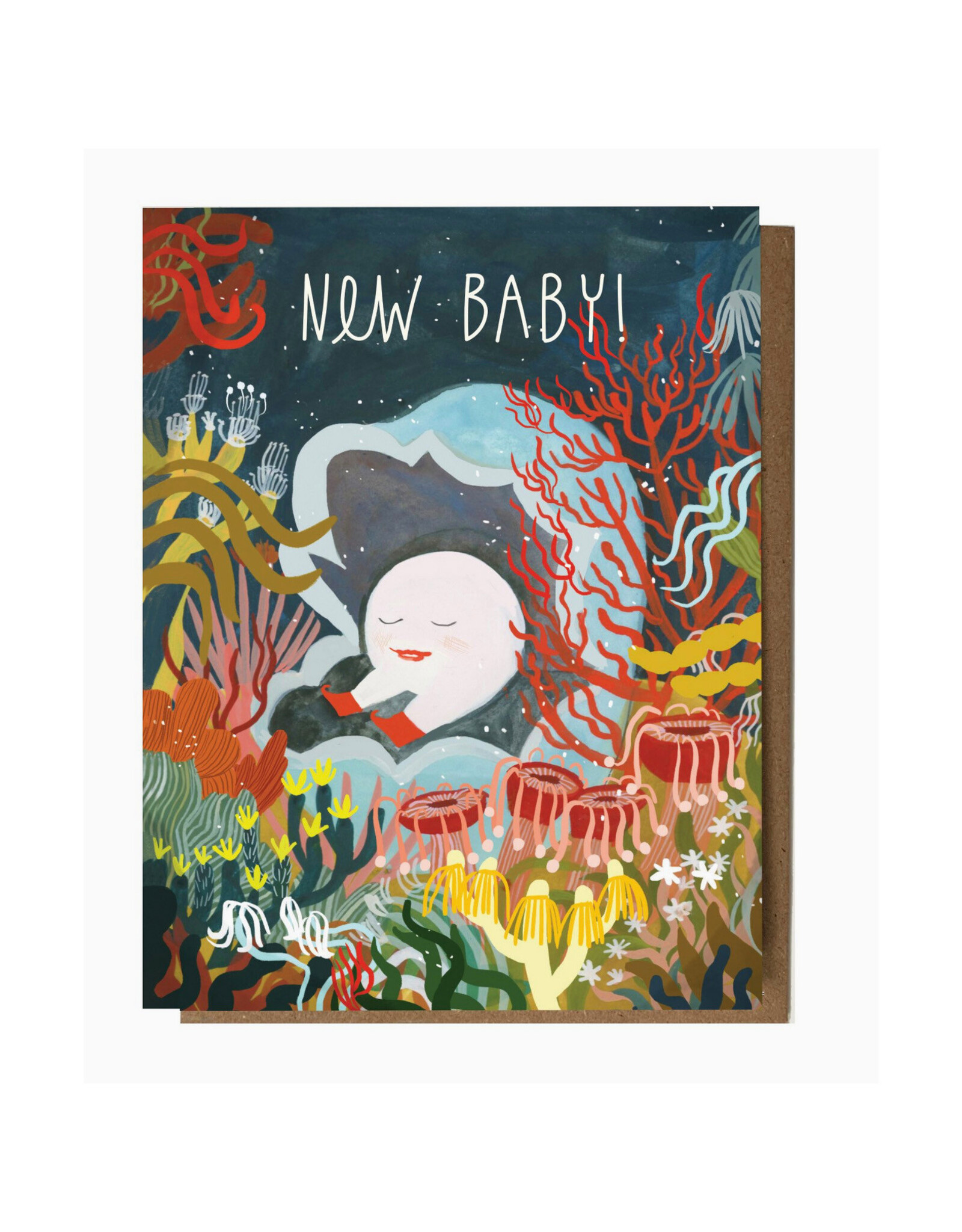 New Baby Pearl in Oyster Greeting Card