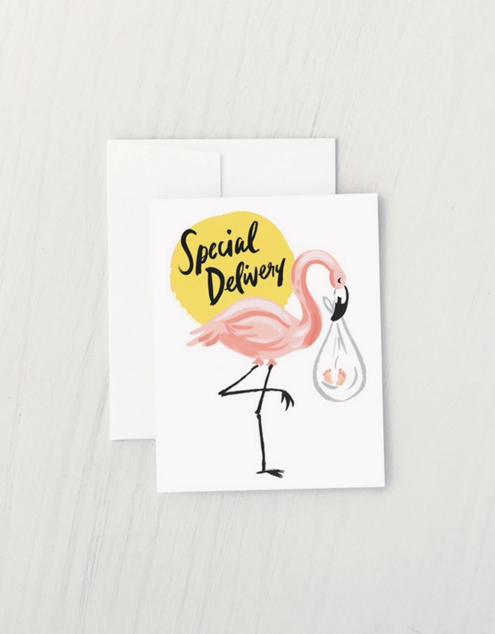 Special Delivery Flamingo Greeting Card