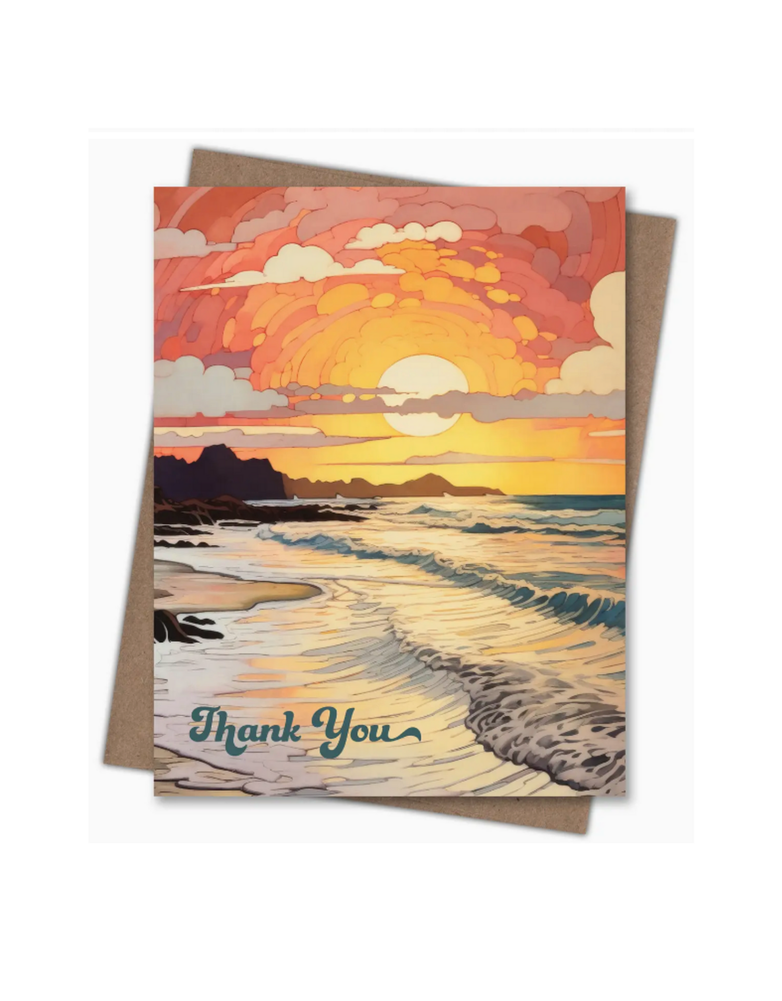 Thank You Sunrise Waves Greeting Card