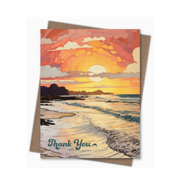 Thank You Sunrise Waves Greeting Card