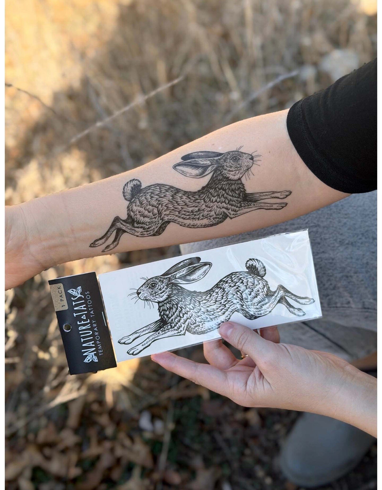 NatureTats Jackrabbit Temporary Tattoo