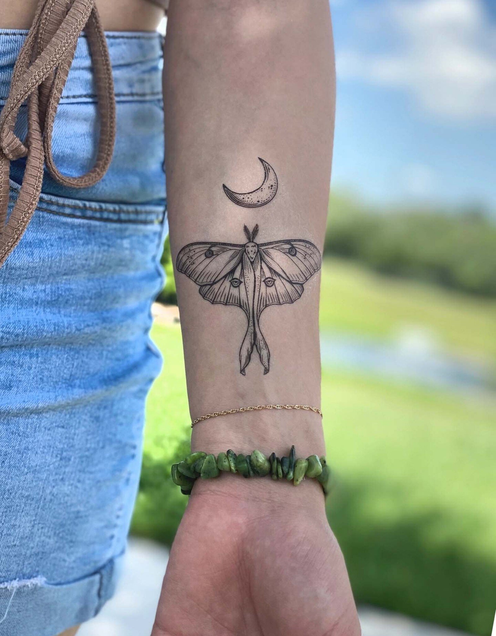 NatureTats Luna Moth Temporary Tattoo