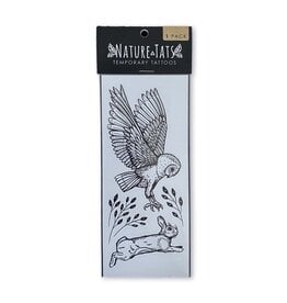 NatureTats Owl and Rabbit Temporary Tattoo