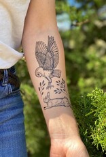 NatureTats Owl and Rabbit Temporary Tattoo