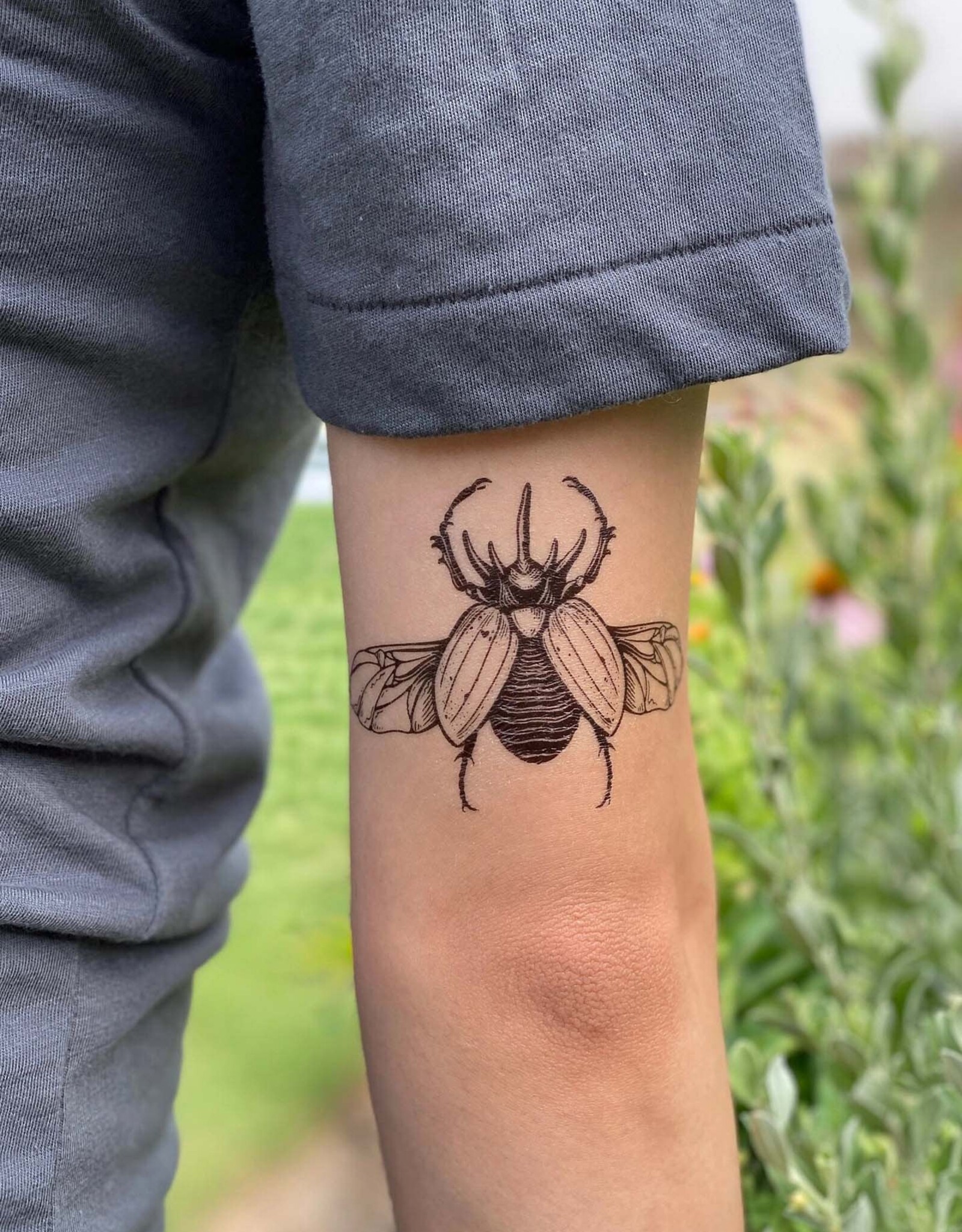 NatureTats Rhinoceros Beetle Temporary Tattoo