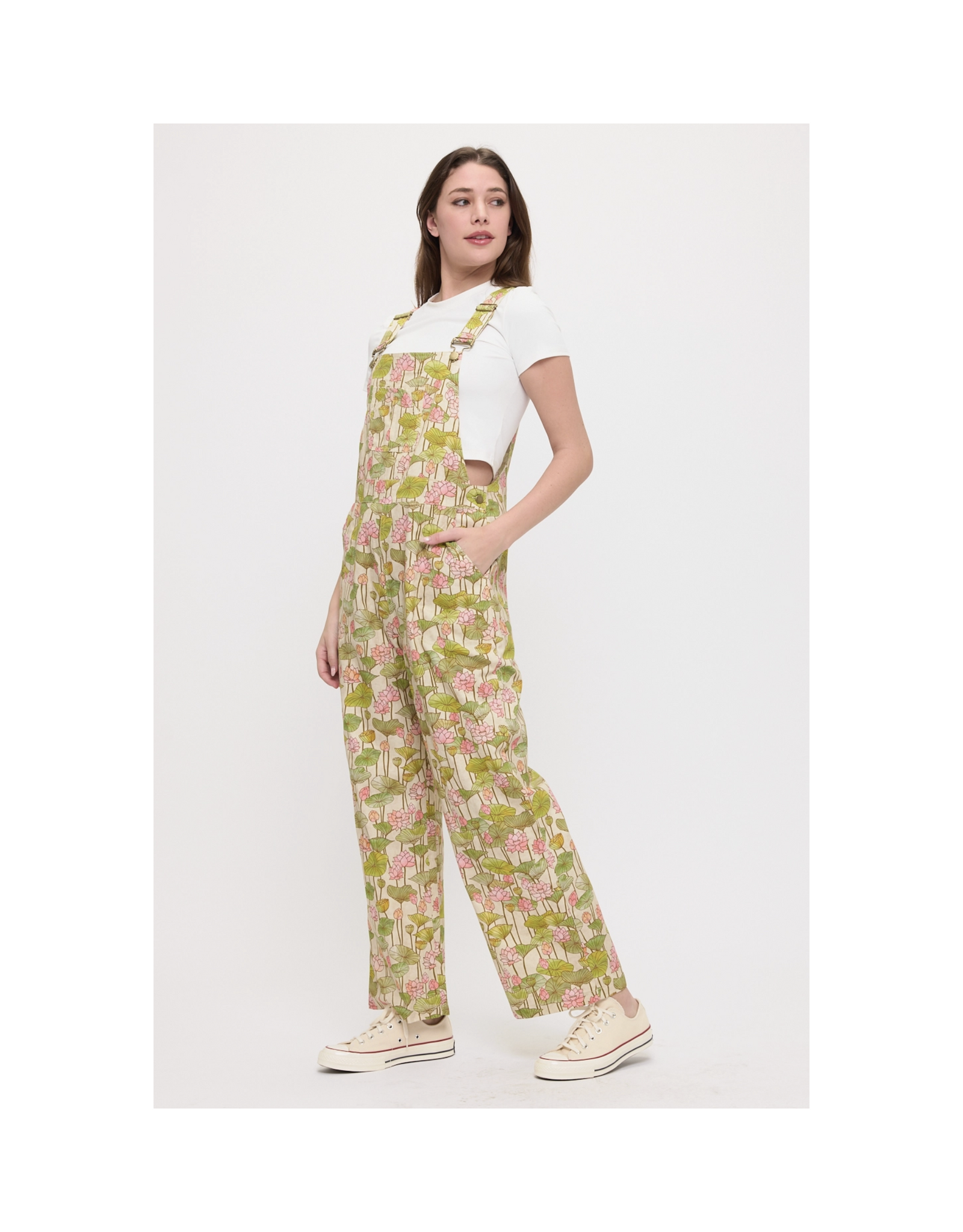 Lotus Flower and Lily Pads Overalls