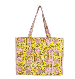 Quilted Tote With Outer Pocket (Lots of Colors!)