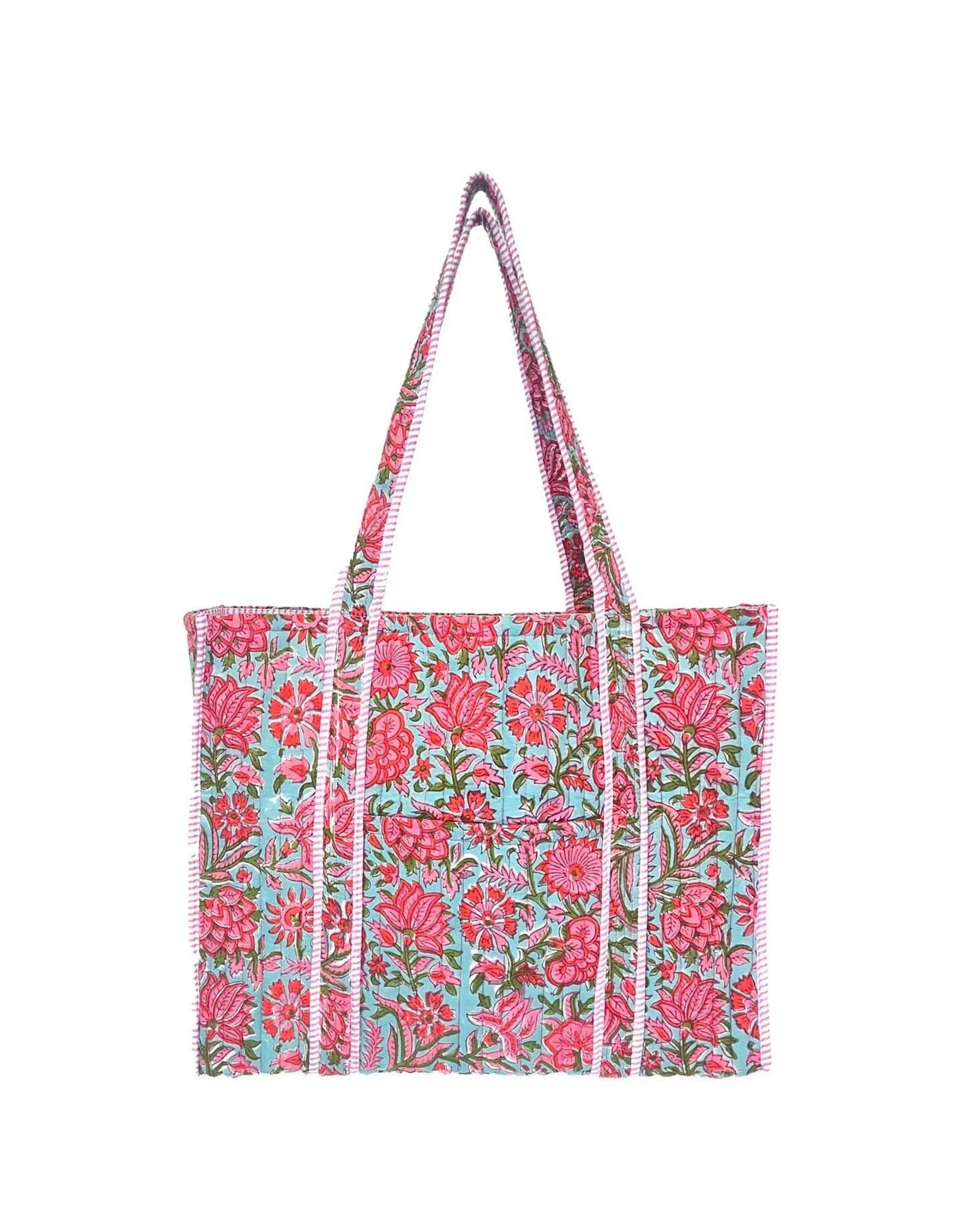 Quilted Tote With Outer Pocket (Lots of Colors!)