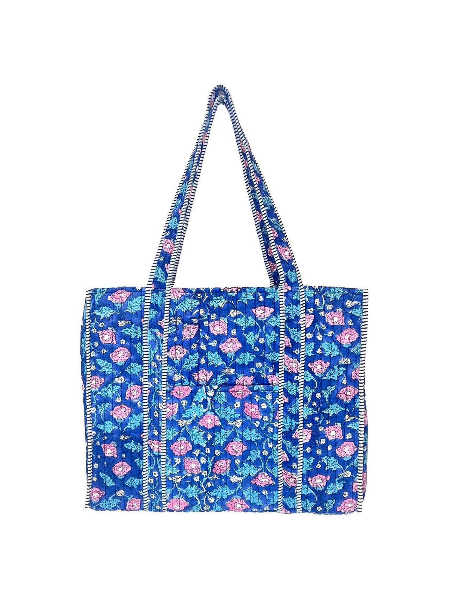Quilted Tote With Outer Pocket (Lots of Colors!)