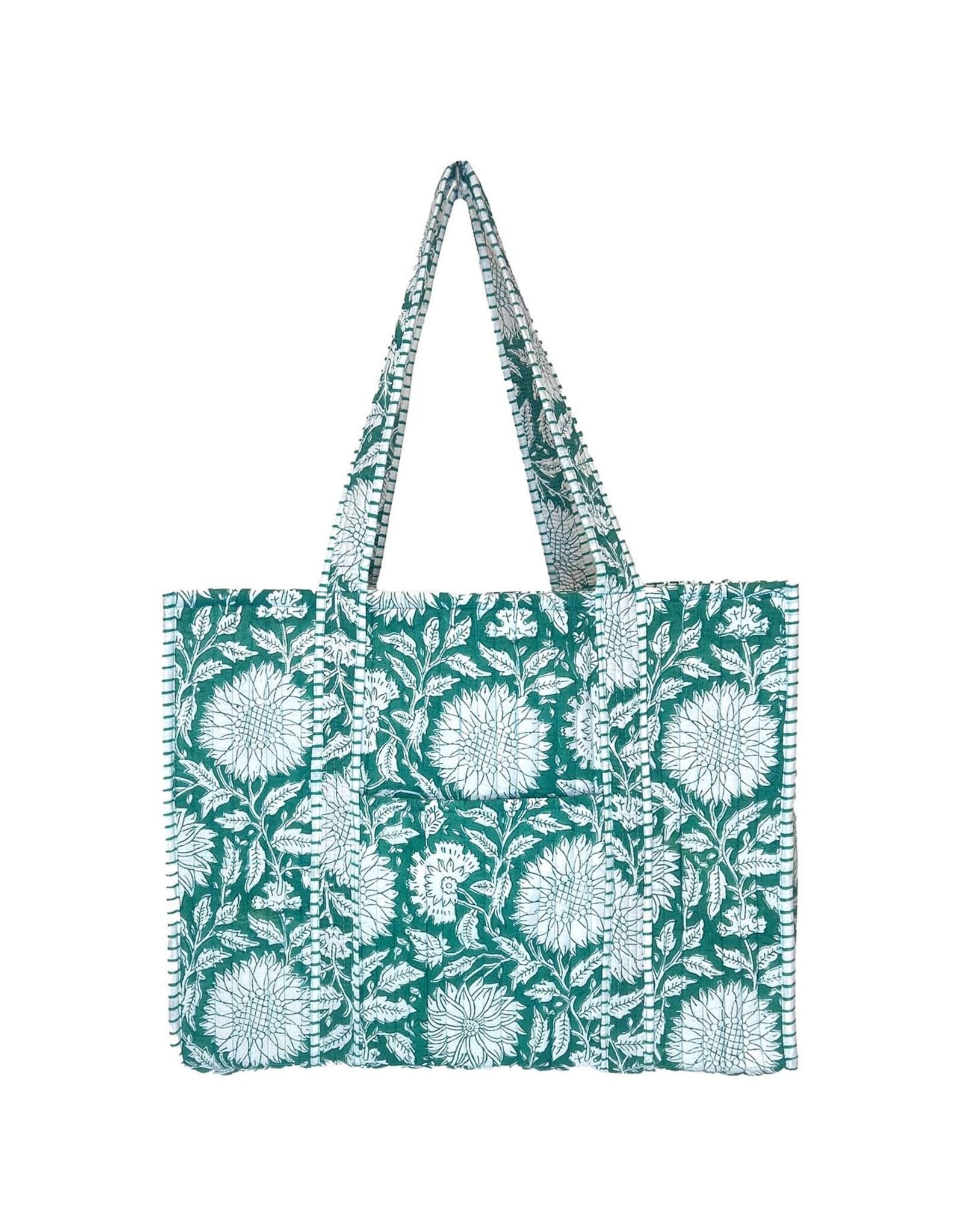 Quilted Tote With Outer Pocket (Lots of Colors!)