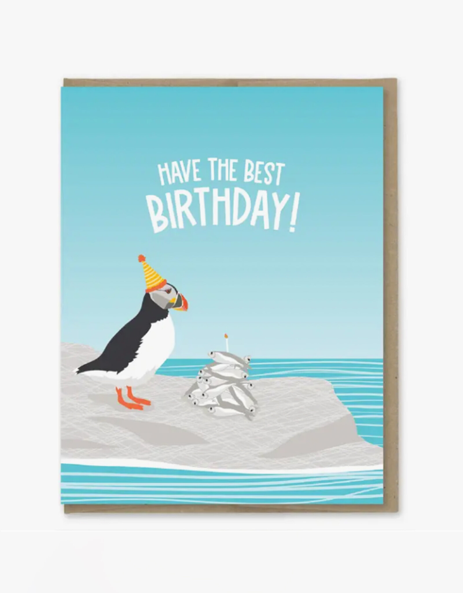 Best Birthday Puffin Greeting Card