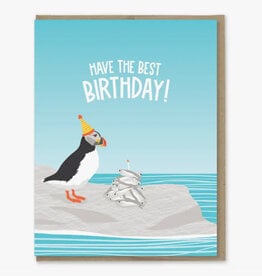 Best Birthday Puffin Greeting Card