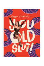 Happy Birthday, You Old Slut (Zebra) Greeting Card