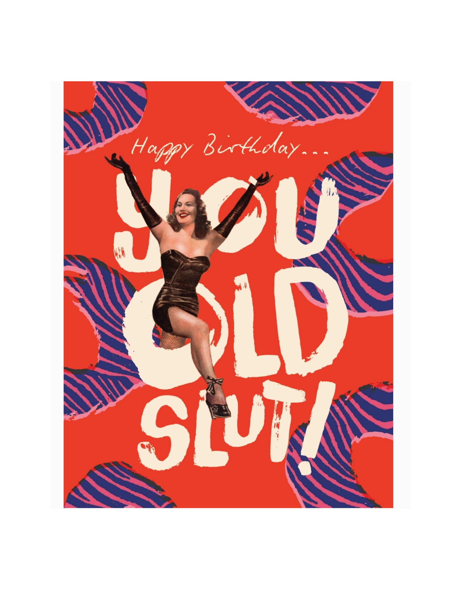 Happy Birthday, You Old Slut (Zebra) Greeting Card