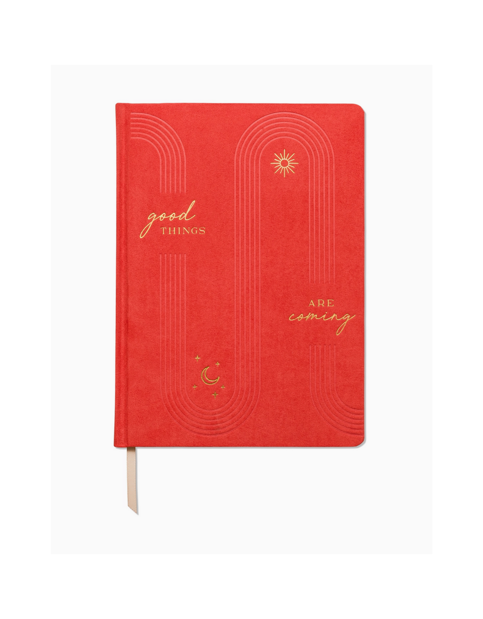 Red Vegan Suede Good Things Are Coming Journal - Seconds Sale