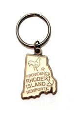 Rhode Island Charm Keychain - White