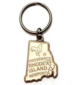 Rhode Island Charm Keychain - White