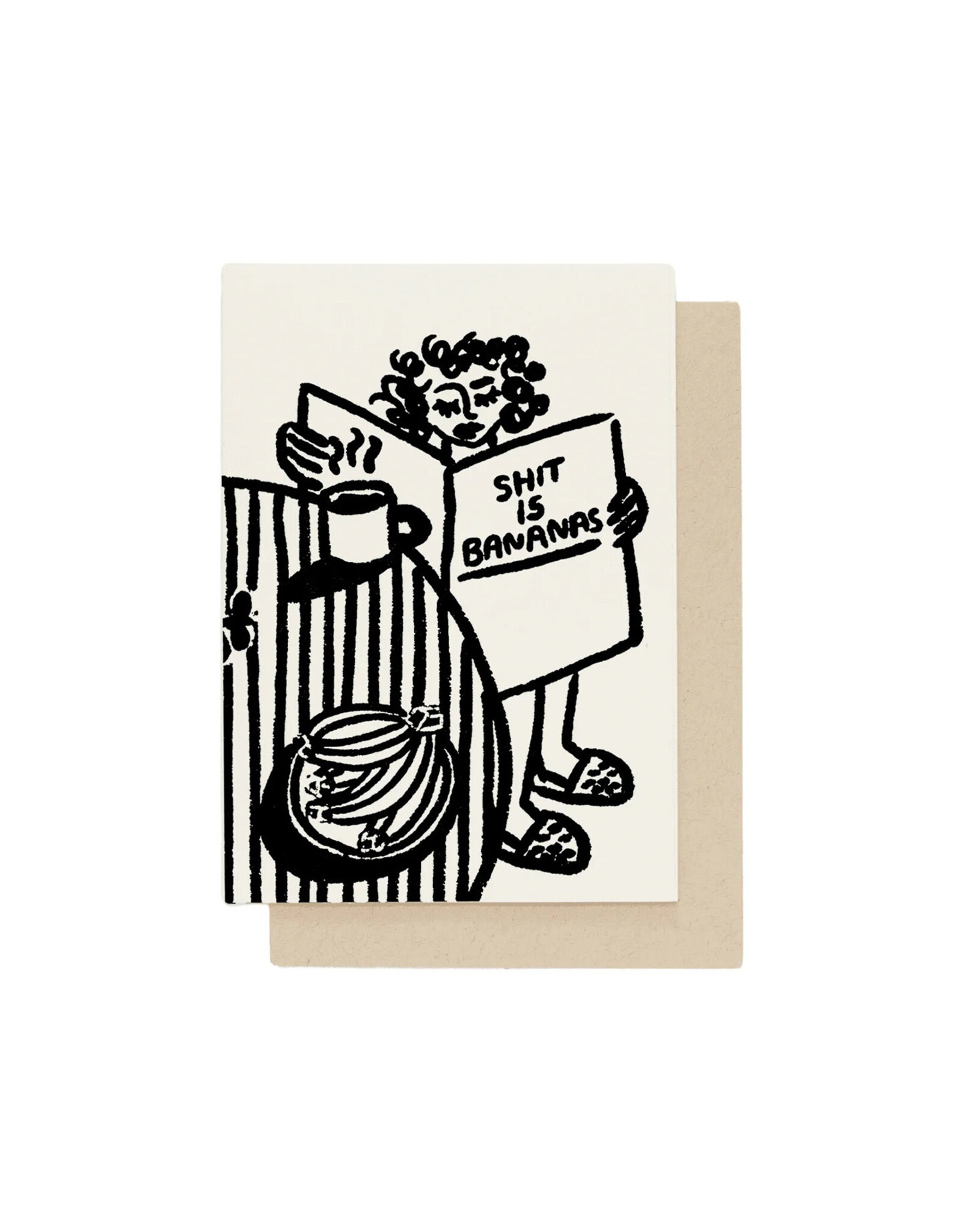 Shit is Bananas Newspaper Greeting Card