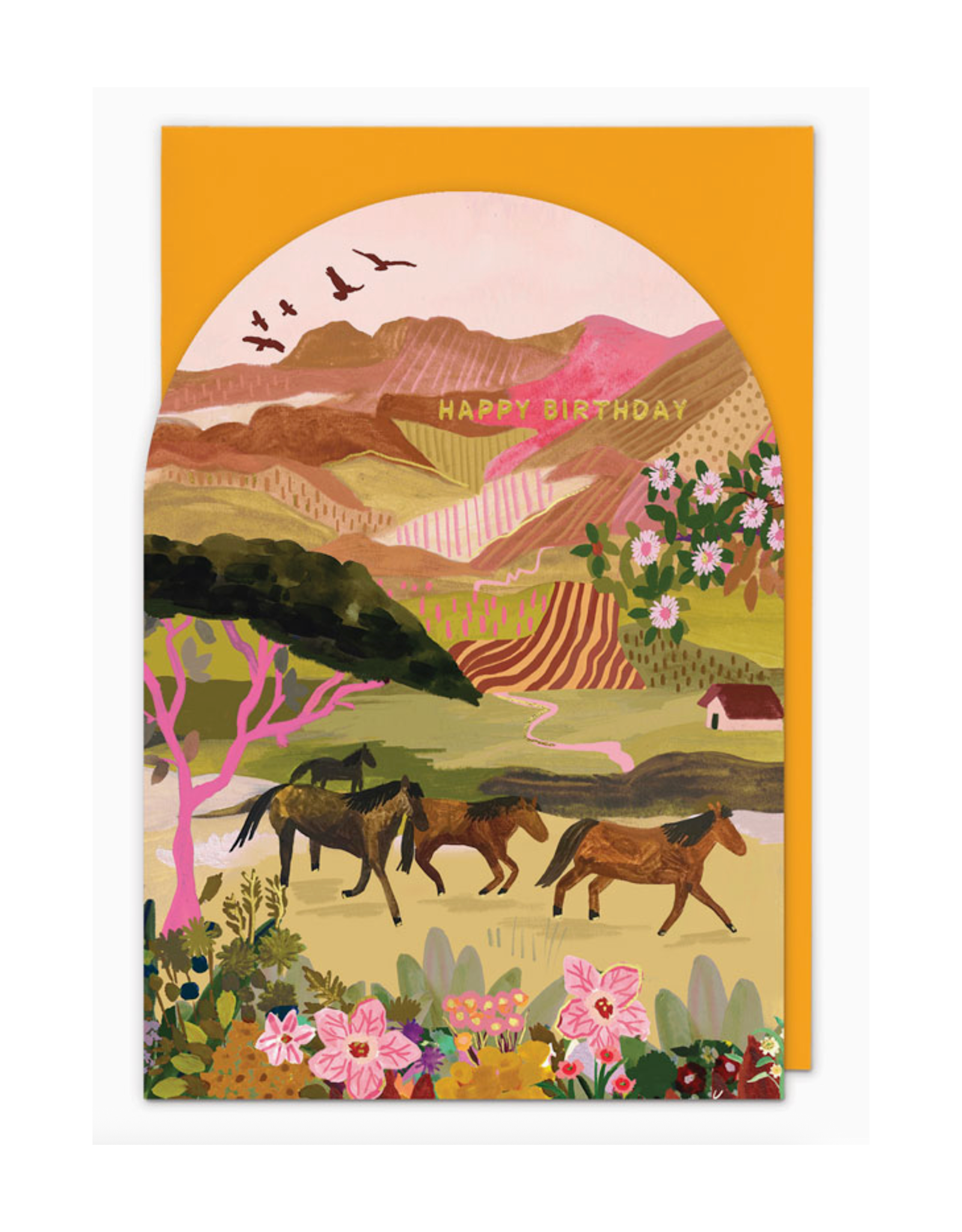 Happy Birthday Wild Horses Greeting Card