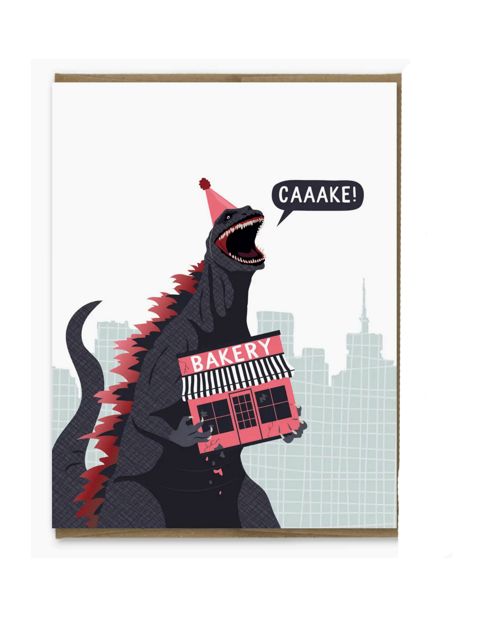 Godzilla's Bakery Greeting Card