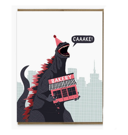 Godzilla's Bakery Greeting Card
