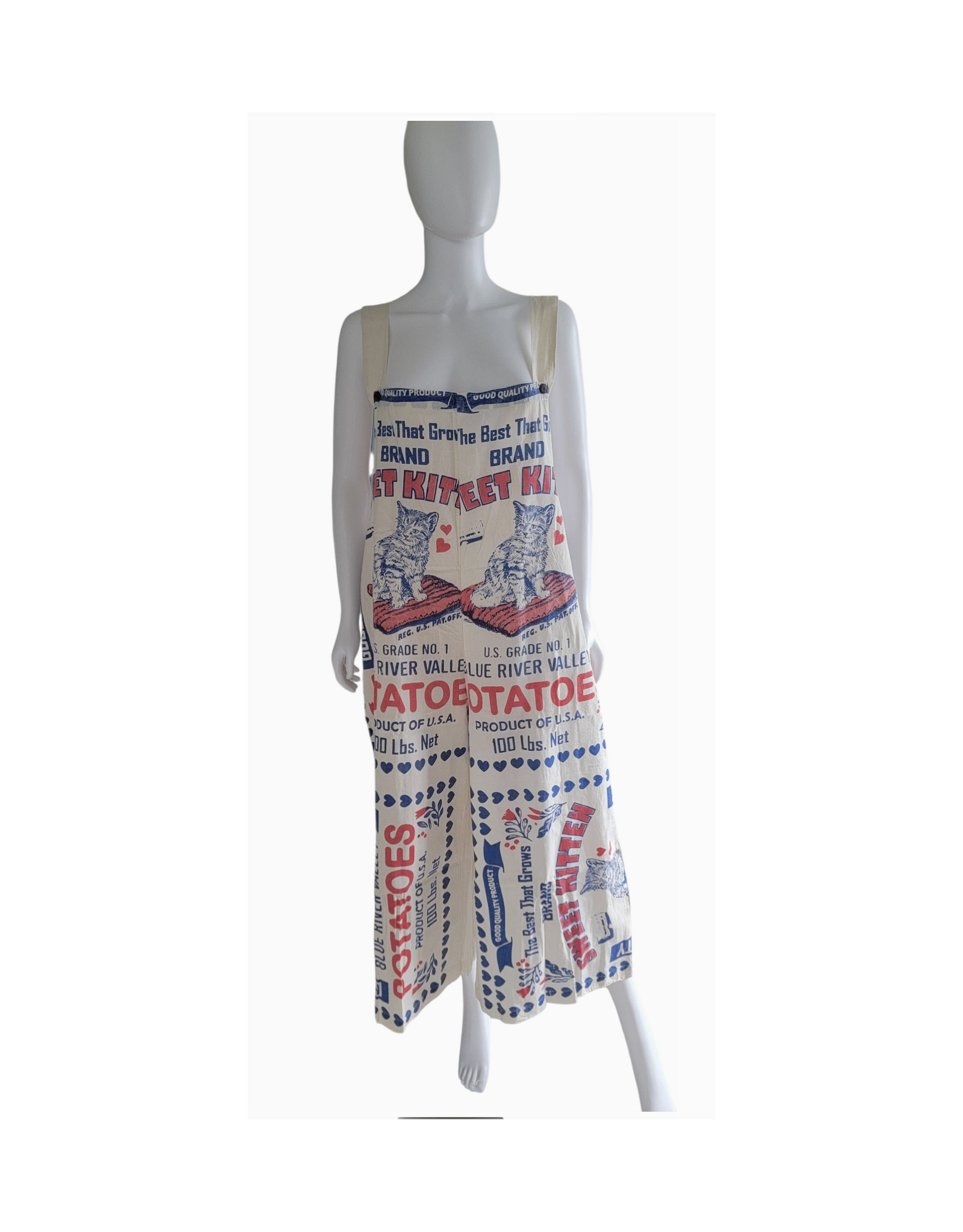 Evergreen Guardian Imports Flour Sack Overalls (One Size) - Kitten