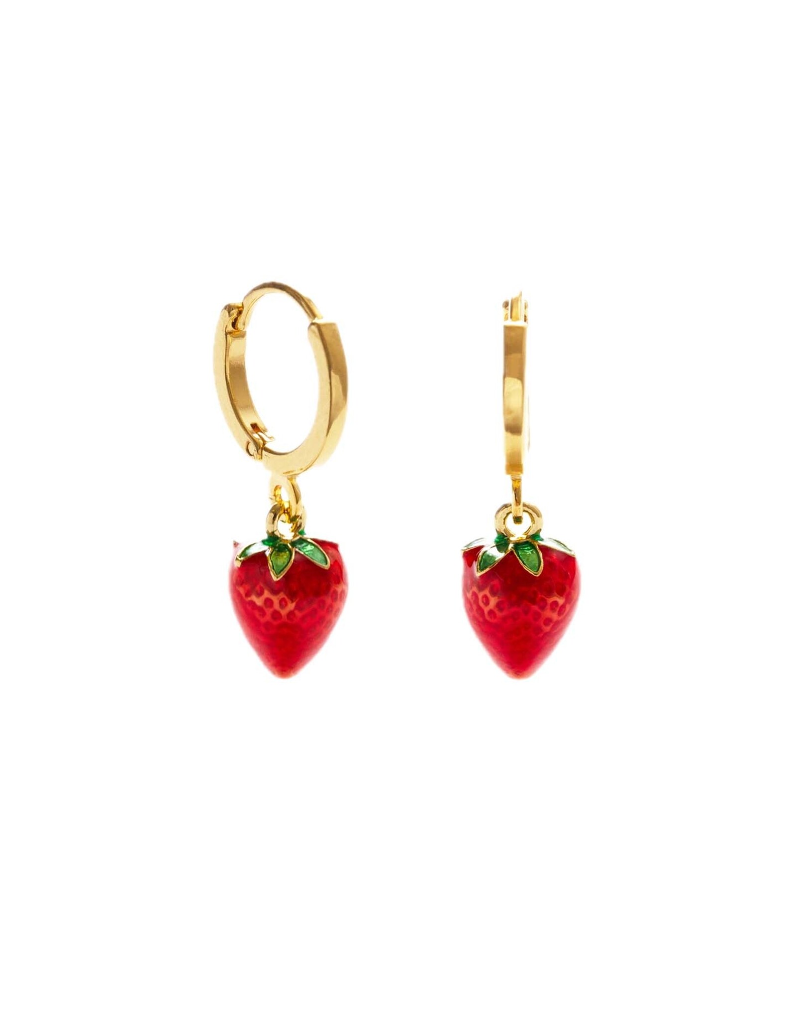 Strawberry Huggie Hoop Earrings (Amano)