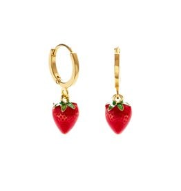 Strawberry Huggie Hoop Earrings (Amano)