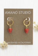 Strawberry Huggie Hoop Earrings (Amano)