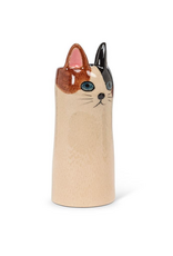 Skinny Calico Cat Vase